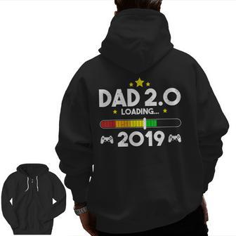 Dad Est 2019 T New Daddy 20 Best Video Games Zip Up Hoodie Back Print | Mazezy
