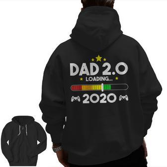 Dad Est 2020 T New Daddy 20 Best Video Games Zip Up Hoodie Back Print | Mazezy