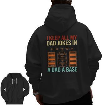Dad Father's Day Programmers Programming Coding Apparel Zip Up Hoodie Back Print | Mazezy