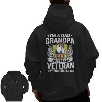 A Dad Grandpa And Vietnam Veteran Proud Retired Soldier Zip Up Hoodie Back Print | Mazezy
