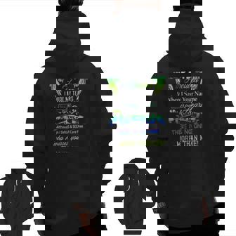 For My Dad In Heaven No One Miss You More Than Me Father's Day Dad Guardian Angel Wings Zip Up Hoodie Back Print | Mazezy