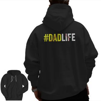 Dad Life Softball Daddy Baseball Sports Lover Father's Day Zip Up Hoodie Back Print | Mazezy