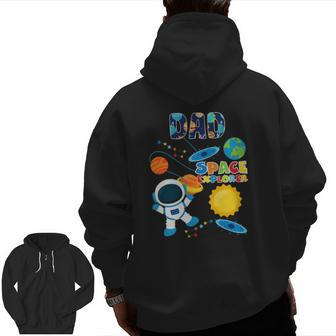 Dad Outer Space Astronaut For Father's Day Zip Up Hoodie Back Print | Mazezy
