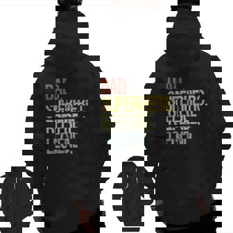 Dad Superhero Referee Legend Father's Day Zip Up Hoodie Back Print | Mazezy