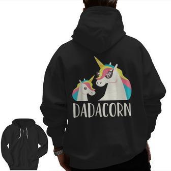 Dadacorn Father Daughter Unicorn Zip Up Hoodie Back Print | Mazezy