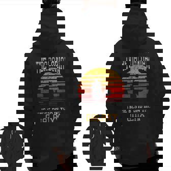 The Dadalorian Retro Sunset Best Dad In The Galaxy Zip Up Hoodie Back Print | Mazezy