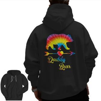 Daddy Bear For Men Graphic Father Dad Apparel Zip Up Hoodie Back Print | Mazezy