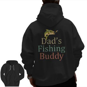 Dad's Fishing Buddy Lovers Zip Up Hoodie Back Print | Mazezy