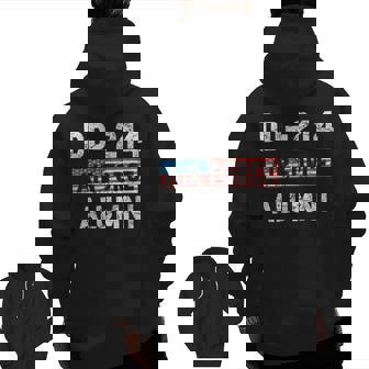 Dd214 Air Force Alumni Veteran American Flag Military Zip Up Hoodie Back Print | Mazezy
