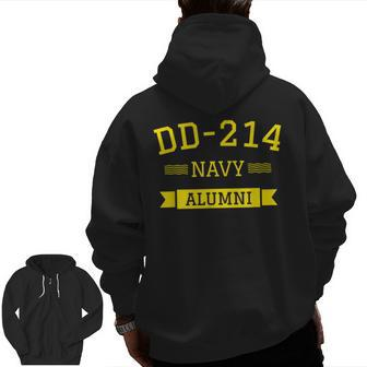 Dd214 Navy Alumni Veteran Retired Vintage Military Zip Up Hoodie Back Print | Mazezy CA