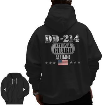 Dd214 Us National Guard Alumni Vintage Veteran Day Zip Up Hoodie Back Print | Mazezy