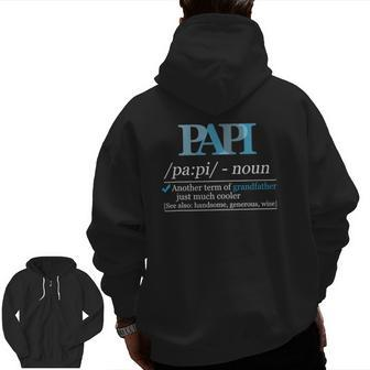 Definition Papi Grandpa Dad Fathers Day Zip Up Hoodie Back Print | Mazezy UK