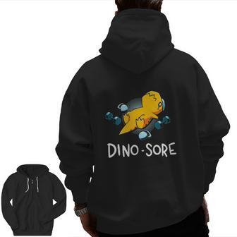 Dino Sore Dinosaur Workout Gym Fitness Lifting Tank Top Zip Up Hoodie Back Print | Mazezy