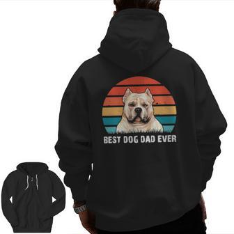 Dog American Bully Best Dog Dad Everfunny Fathers Day Proud Dadretro Vintage S Paws Zip Up Hoodie Back Print | Mazezy