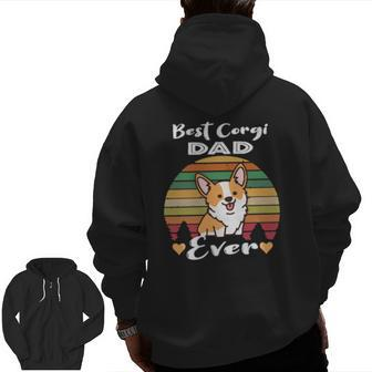 Dog Best Corgi Dad Ever 206 Paws Zip Up Hoodie Back Print | Mazezy