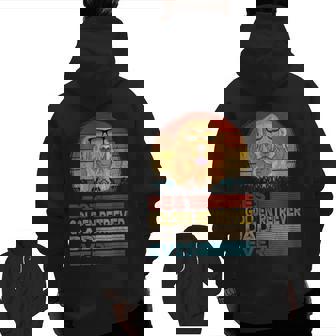 Dog Vintage Best Golden Retriever Dad Ever Lover Zip Up Hoodie Back Print | Mazezy