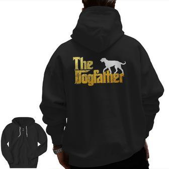 The Dogfather Irish Wolfhound Pet Lover Zip Up Hoodie Back Print | Mazezy