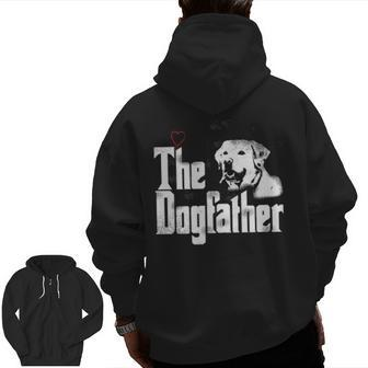 The Dogfather Labrador Dad T Fathers Day Zip Up Hoodie Back Print | Mazezy