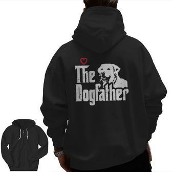 The Dogfather Labrador Dog Dad Father's Day Zip Up Hoodie Back Print | Mazezy