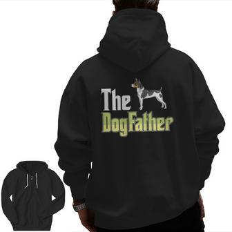 The Dogfather Rat Terrier Dog Owner Father’S Day Zip Up Hoodie Back Print | Mazezy