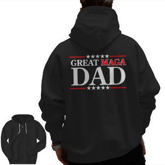 Donald Trump Jr Father's Day Great Maga Dad Zip Up Hoodie Back Print | Mazezy
