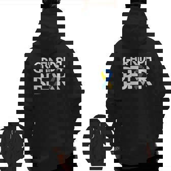 Down Syndrome Awareness S T21 Day Grandpa Bear Zip Up Hoodie Back Print | Mazezy