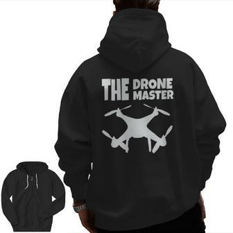 The Drone Mastergift Flying Drones Pilot Dad Son Zip Up Hoodie Back Print | Mazezy UK
