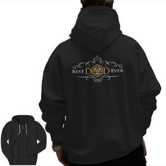 Dungeons And Rpg Dragons Dad Father's Day Zip Up Hoodie Back Print | Mazezy