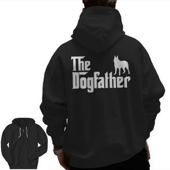 East European Shepherd Dogfather Dog Dad Zip Up Hoodie Back Print | Mazezy