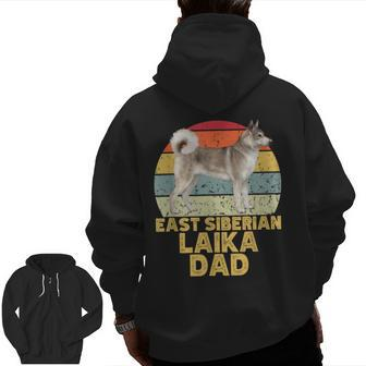 East Siberian Laika Dog Dad Retro My Dogs Are My Cardio Zip Up Hoodie Back Print | Mazezy
