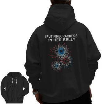 Expecting Dad 4Th Of July Twin Pregnancy Reveal Announcement Zip Up Hoodie Back Print | Mazezy CA