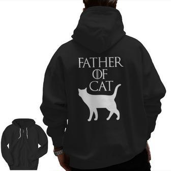 Father Of Cat Cat Cat Daddy Father's Day Zip Up Hoodie Back Print | Mazezy