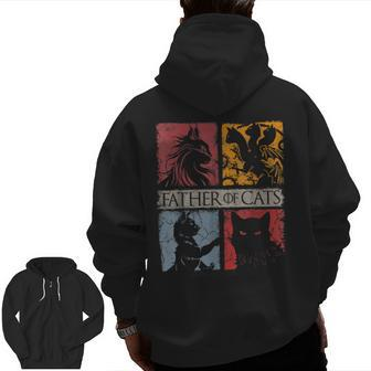 Father Of Cats Cat Lovers Cat Dad Fabulous Zip Up Hoodie Back Print | Mazezy