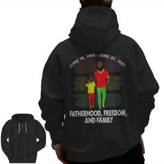 Father And Son Junenth Fatherhood Black History African Zip Up Hoodie Back Print | Mazezy