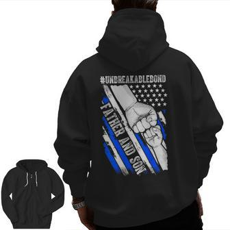 Father Son Unbreakable Bond Usa Flag Patriotic Zip Up Hoodie Back Print | Mazezy
