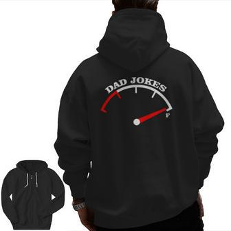 Father's Day Dad Jokes Fuel Car Pun Loading Father Zip Up Hoodie Back Print | Mazezy