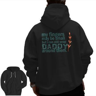 Father's Day First Time Dad Promoted To Daddy Zip Up Hoodie Back Print | Mazezy