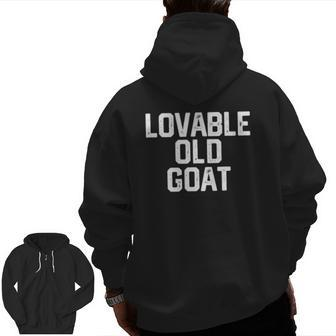 Father's Day For Men Lovable Old Goat Dad Zip Up Hoodie Back Print | Mazezy