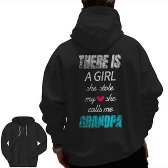 Fathers Day Grand Daddy Grand Daughter Zip Up Hoodie Back Print | Mazezy