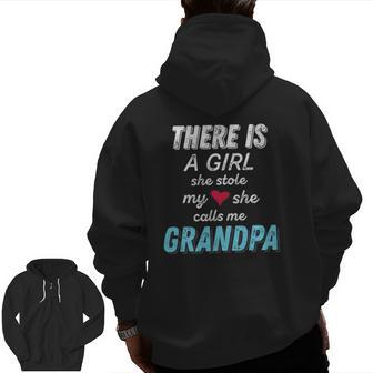 Father's Day For Grandpa From Granddaughter Zip Up Hoodie Back Print | Mazezy