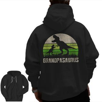 Fathers Day Grandpa Grandpasaurus Dinosaur 1 Kid Rawr Zip Up Hoodie Back Print | Mazezy AU