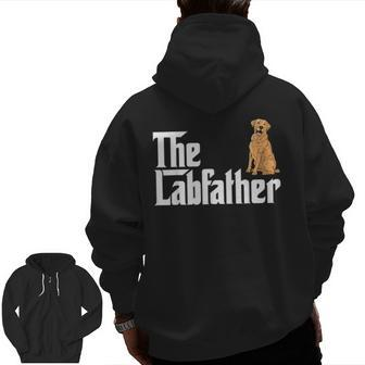 Father's Day Labrador Daddy Dog Lover The Lab Father Zip Up Hoodie Back Print | Mazezy