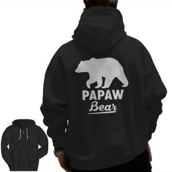 Father's Day Papaw Bear Grandpa Men Zip Up Hoodie Back Print | Mazezy
