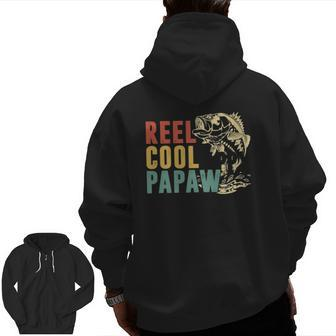 Father's Day S Vintage Fishing Reel Cool Papaw Zip Up Hoodie Back Print | Mazezy