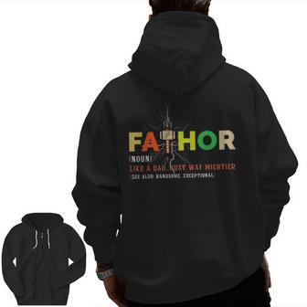 Fathor Fathers Day Dad Fat Hor Zip Up Hoodie Back Print | Mazezy