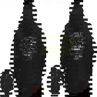 Female Veteran American Flag Heart Version Zip Up Hoodie Back Print | Mazezy