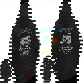 Our First Father's Day 2022 Outfits Dad Day Essential Tee Zip Up Hoodie Back Print | Mazezy