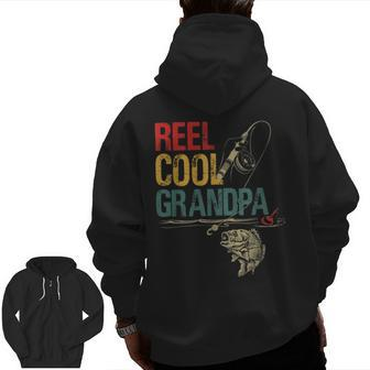 Fishing Reel Cool Grandpa Father’S Day For Fisherman Zip Up Hoodie Back Print | Mazezy