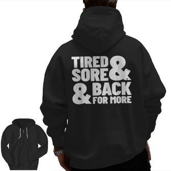Fitness Quote Gym Exercise Gym Meme Workout Motivation Zip Up Hoodie Back Print | Mazezy