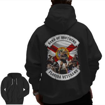 Florida Veterans Wwii Soldiers Band Of Brothers Zip Up Hoodie Back Print | Mazezy